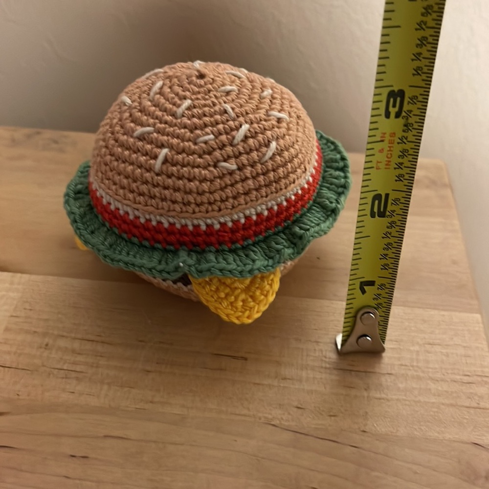 Handcrafted Cheeseburger Figure Toy Decor Amigurui Crochet - Picture 8 of 8